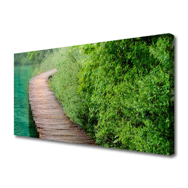 Obraz canvas Drewniany Mostek w Lesie