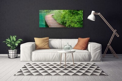 Obraz canvas Drewniany Mostek w Lesie