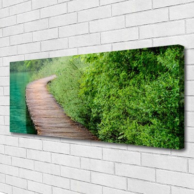 Obraz canvas Drewniany Mostek w Lesie