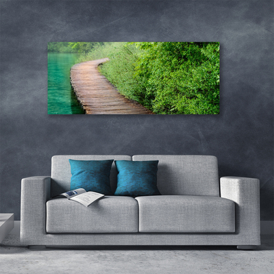 Obraz canvas Drewniany Mostek w Lesie