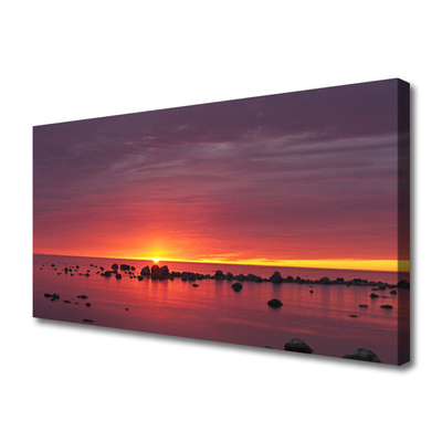 Duży obraz na płótnie Blask Słońca na Falach