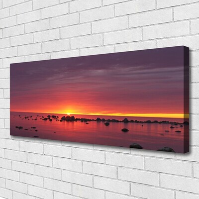 Duży obraz na płótnie Blask Słońca na Falach