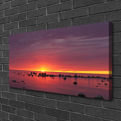 Duży obraz na płótnie Blask Słońca na Falach