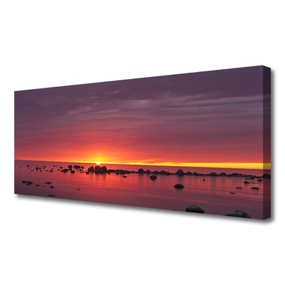 Duży obraz na płótnie Blask Słońca na Falach