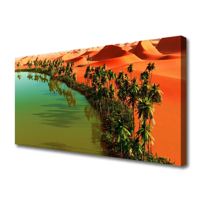 Obraz Canvas Jezioro Pustynia Palmy