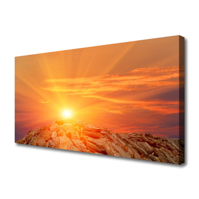 Obraz Canvas Słońce Niebo Góra Krajobraz