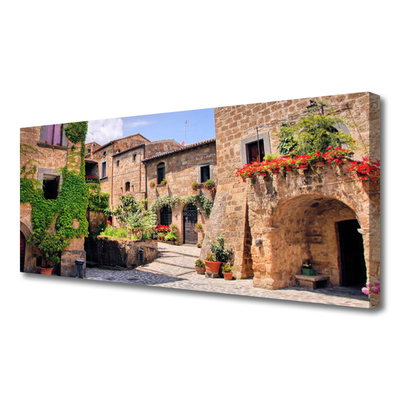 Obraz drukowany na płótnie Malownicza Uliczka w Kwiatach