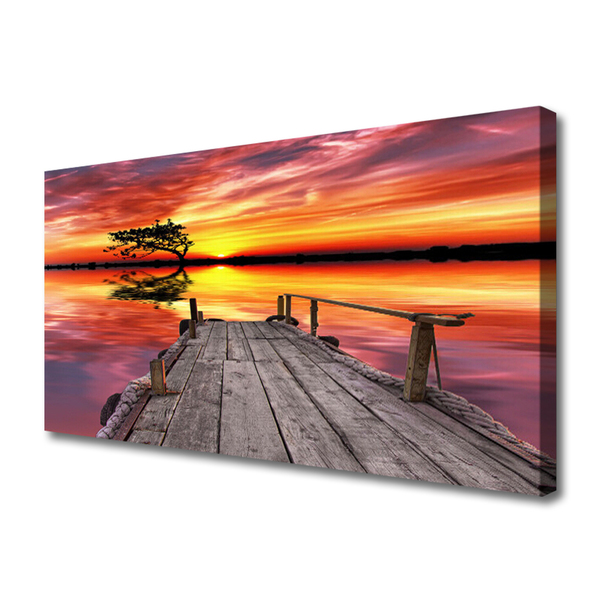 Obraz canvas Drewniane Molo nad Jeziorem