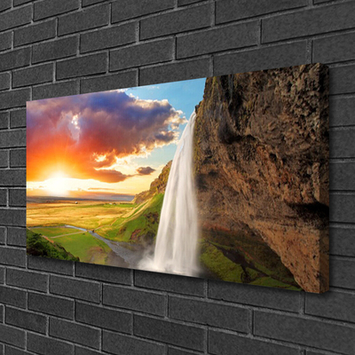 Obraz Canvas Wodospad Słońce Krajobraz
