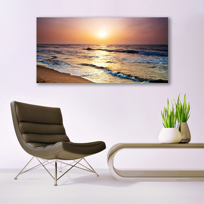 Obraz canvas Słoneczny Dzień na Złotej Plaży