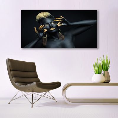 Obraz canvas Artystyczny Portret Kolorem Malowany