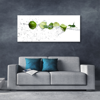 Obraz canvas Orzeźwiająca Limonka w Wodzie