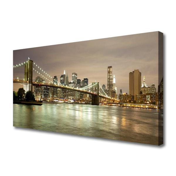 Obraz drukowany na płótnie Światła Nocnego Mostu