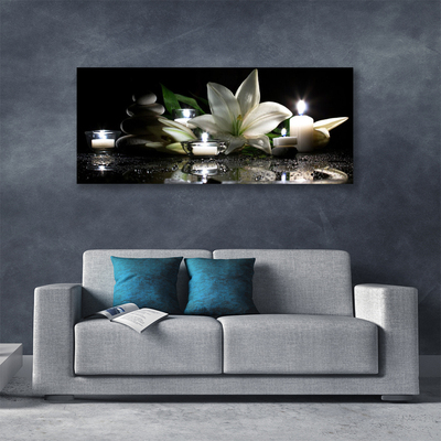 Obraz canvas Świece Spa i Lilia Wodna