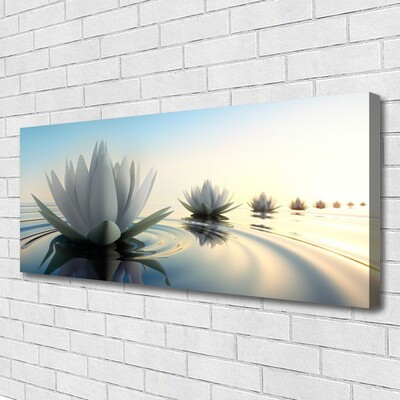 Obraz canvas na ścianę Lilie Wodne w Cichym Stawie