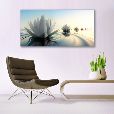 Obraz canvas na ścianę Lilie Wodne w Cichym Stawie