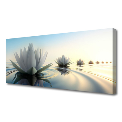 Obraz canvas na ścianę Lilie Wodne w Cichym Stawie