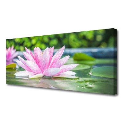 Obraz canvas Kwiat Lotosu na Lustrze Wody