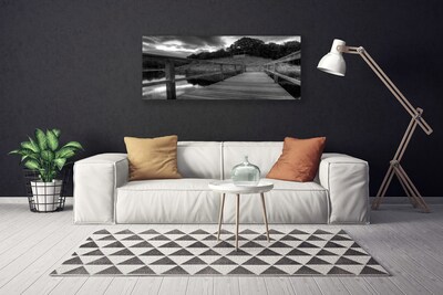 Obraz Canvas Molo Czarno-Białe Jezioro