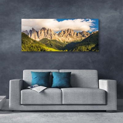 Obraz Canvas Szczyty Gór Chmury Lasy Łąka
