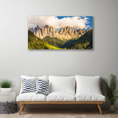 Obraz Canvas Szczyty Gór Chmury Lasy Łąka