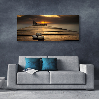 Obraz Canvas Morze Molo Zachód Słońca