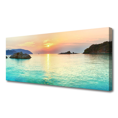 Obraz Canvas Słońce Skały Morze Krajobraz