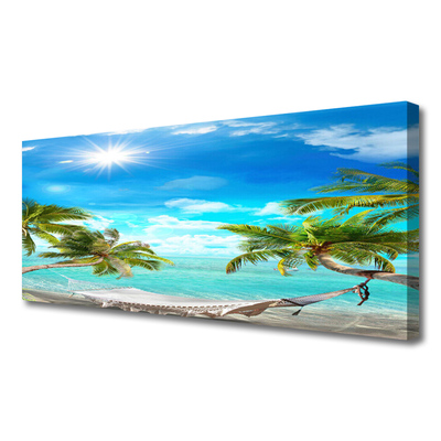 Obraz Canvas Palmy Tropikalne Hamak Plaża