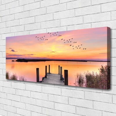 Obraz Canvas Molo Zachód Słońca Jezioro