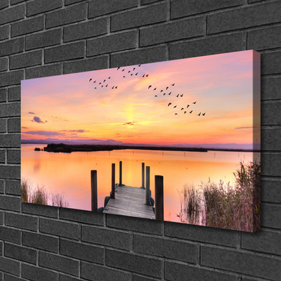 Obraz Canvas Molo Zachód Słońca Jezioro
