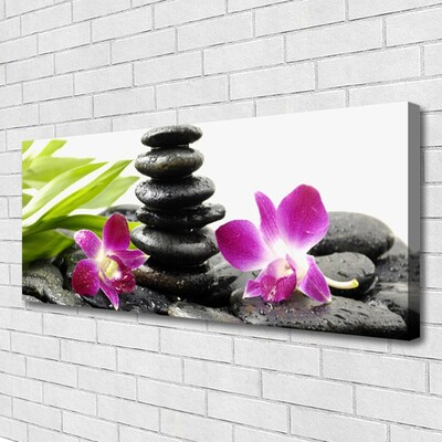 Obraz canvas na ścianę Równowaga: Orchidea i Kamienie Zen
