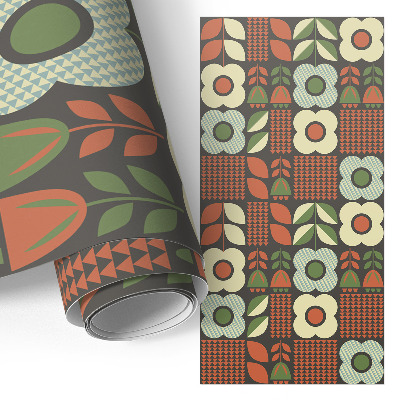 Nalepka na meble z motywem kwiatów w stylu folklor