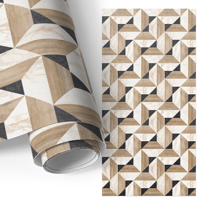 Naklejka na szafki z motywem drewna i marmuru