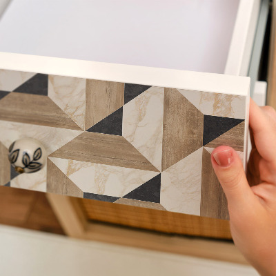 Naklejka na szafki Drewno z marmurem