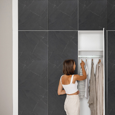 Naklejka na szafki Czarny marmur