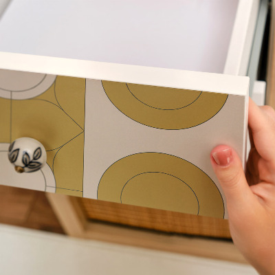 Folia meblowa Musztardowe koła