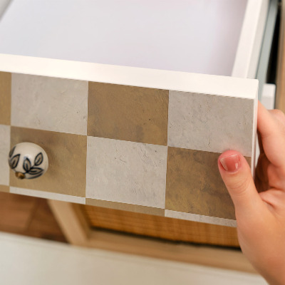 Naklejka na szafki Musztardowa szachownica