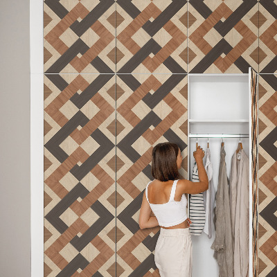 Naklejka na szafki Drewniane kwadraty