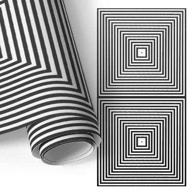 Nalepka na meble z motywem kwadratów w stylu iluzji optycznej