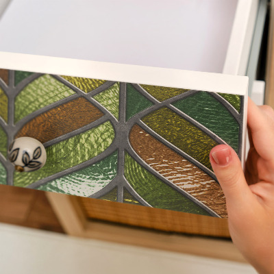 Folia samoprzylepna na meble Witraż liście