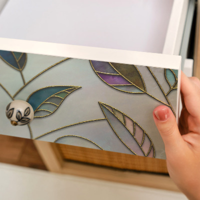 Naklejka na meble Liście witraż