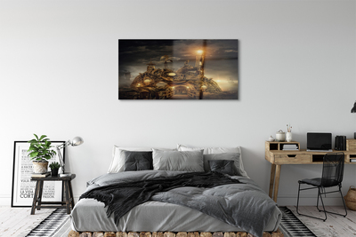 Obraz na szkle Latarnia statek chmury