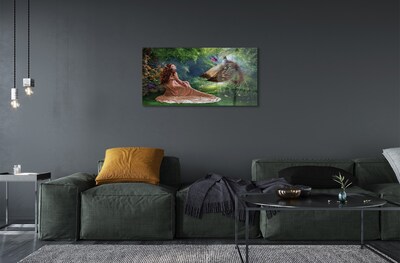 Obraz na szkle Bażant kobieta las