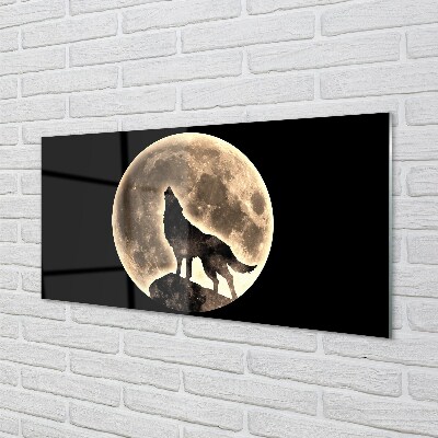 Obraz na szkle Wilk księżyc