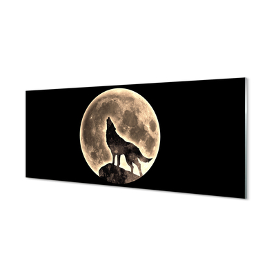 Obraz na szkle Wilk księżyc