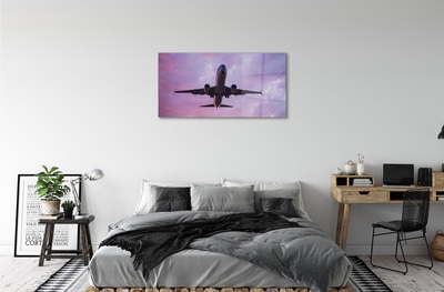 Obraz na szkle Chmury niebo samolot