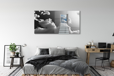 Obraz na szkle Schody chmury drzwi
