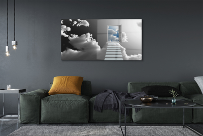 Obraz na szkle Schody chmury drzwi