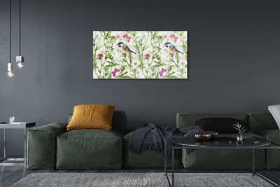 Obraz na szkle Malowany ptak w trawie