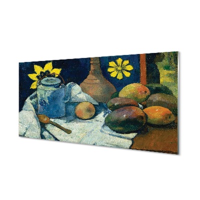 Obraz na szkle Martwa natura z dzbankiem herbaty i owocami - Paul Gauguin